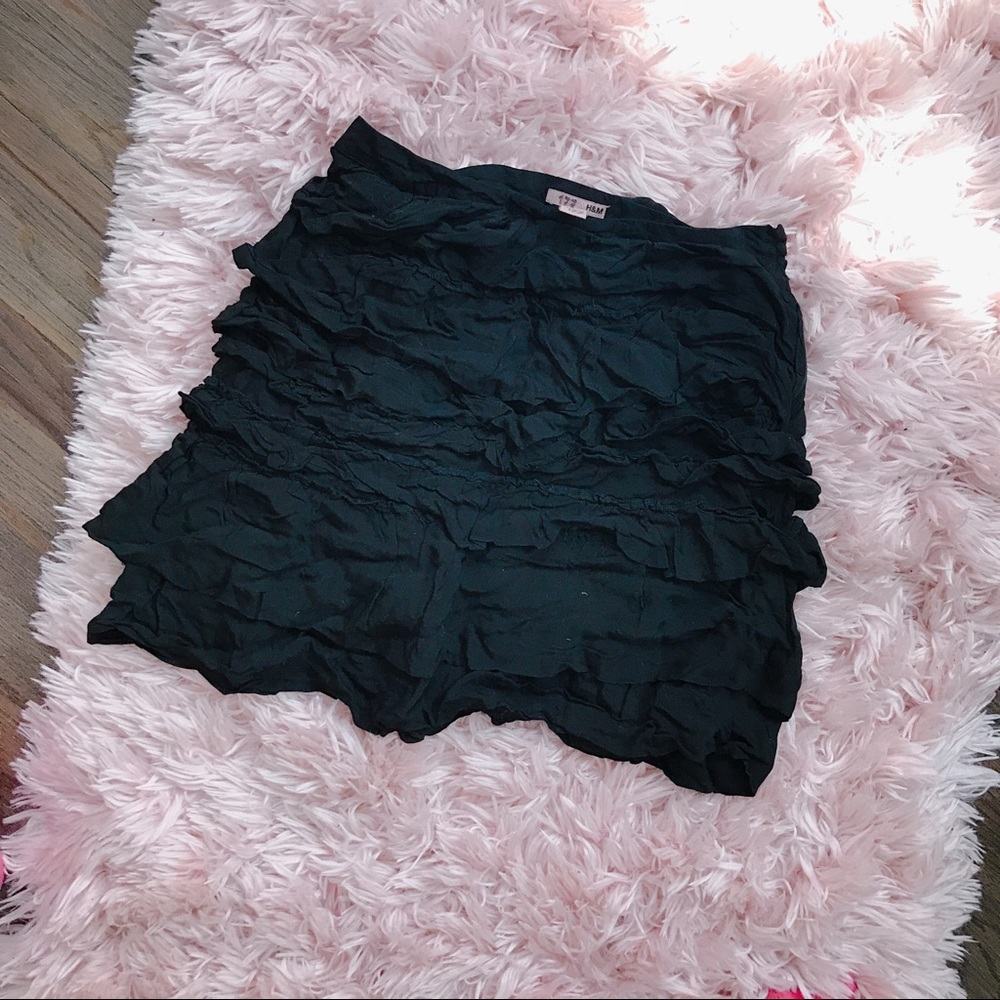 Black ruffle skirt